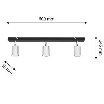 LED spotlight TUNE 3xGU10/4,8W/230V matt krom/svart