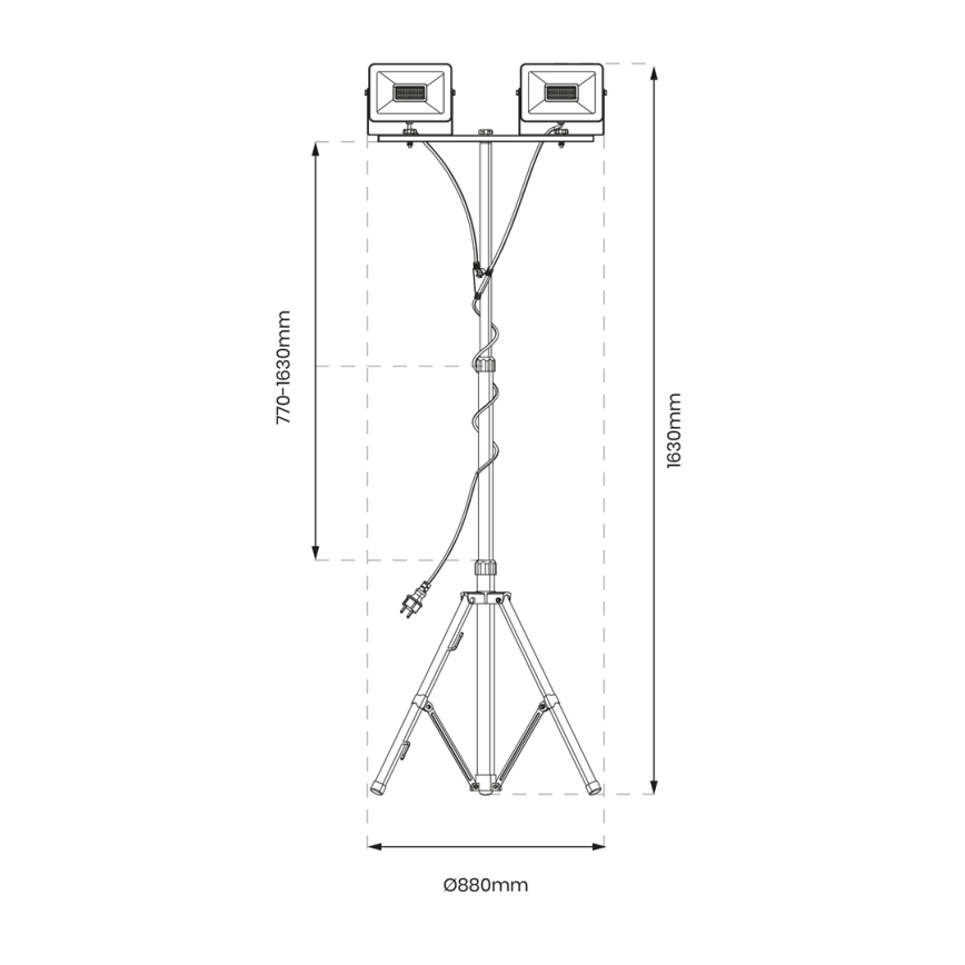 LED Strålkastare med ett stativ 2xLED/30W/230V 4000K IP44