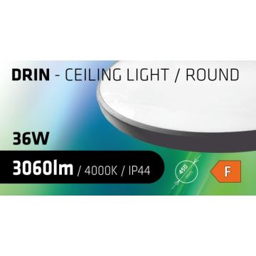 LED taklampa för badrum CIRCLE LED/36W/230V 4000K diameter 45 cm IP44 svart