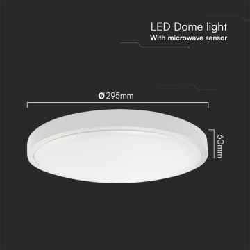 LED taklampa för badrum med sensor SAMSUNG CHIP LED/18W/230V IP44 3000K diameter 29 cm vit + fjärrkontroll