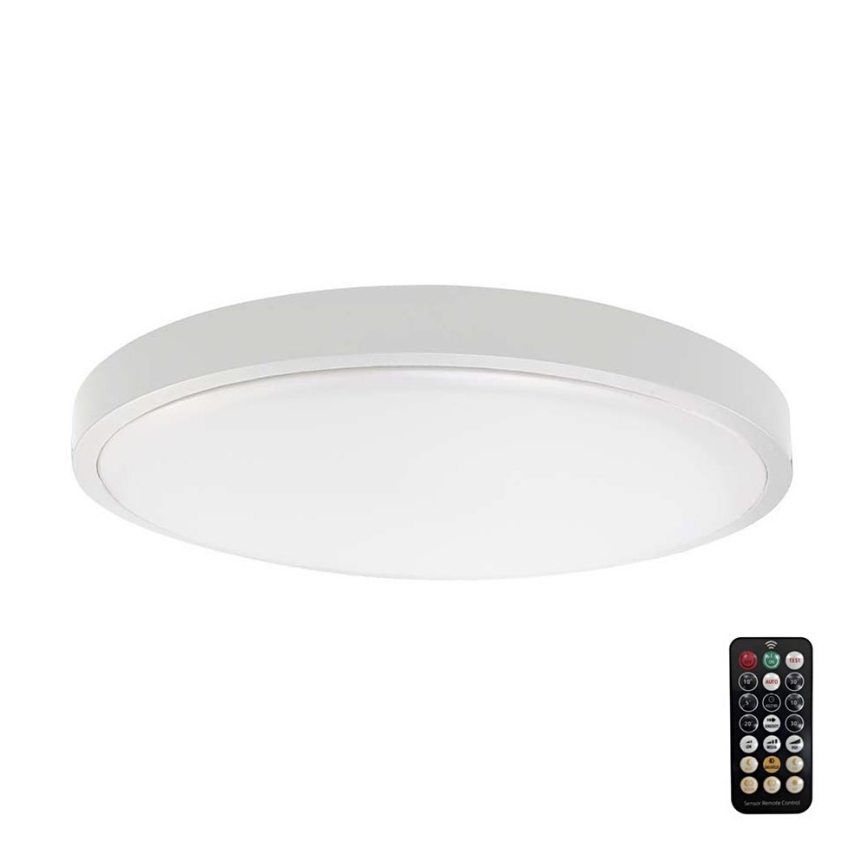 LED taklampa för badrum med sensor SAMSUNG CHIP LED/18W/230V IP44 4000K diameter 29 cm vit + fjärrkontroll