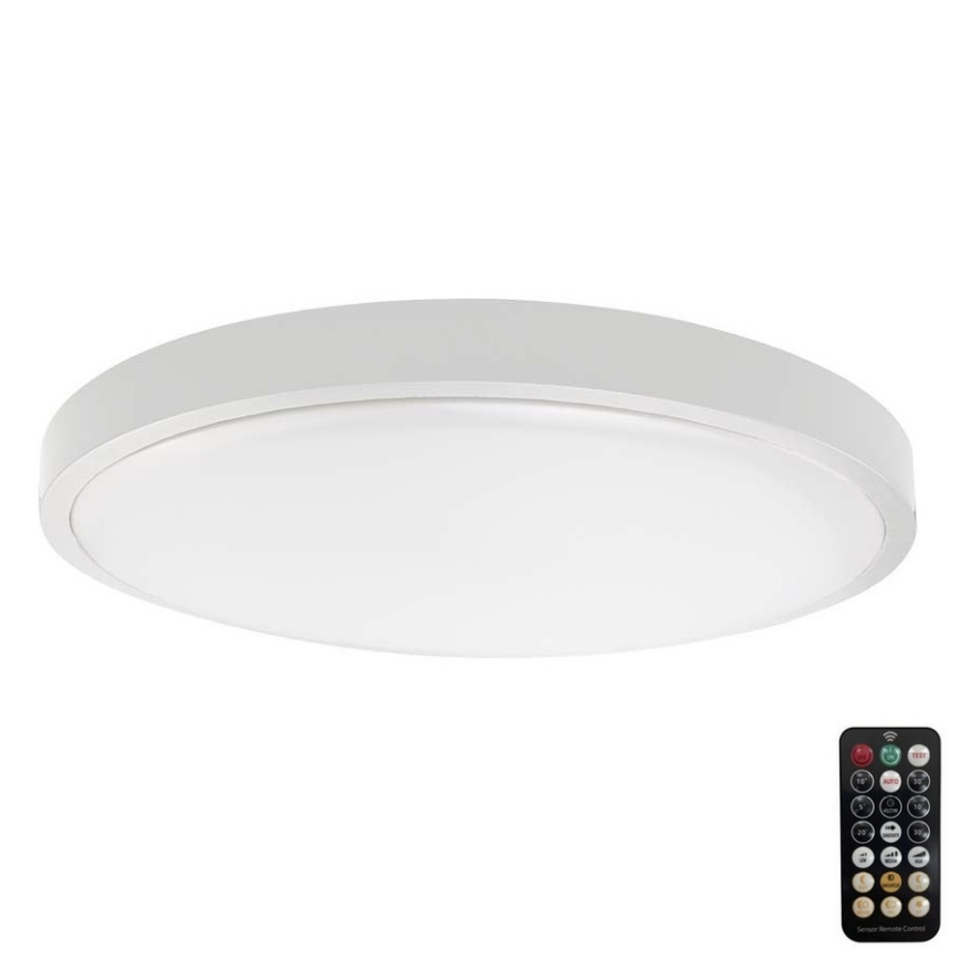 LED taklampa för badrum med sensor SAMSUNG CHIP LED/24W/230V IP44 6500K diameter 35 cm vit + fjärrkontroll