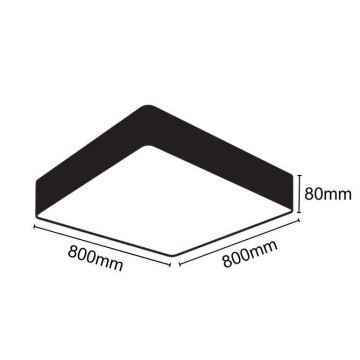 LED taklampa LED/110W/230V 4000K 80x80 cm