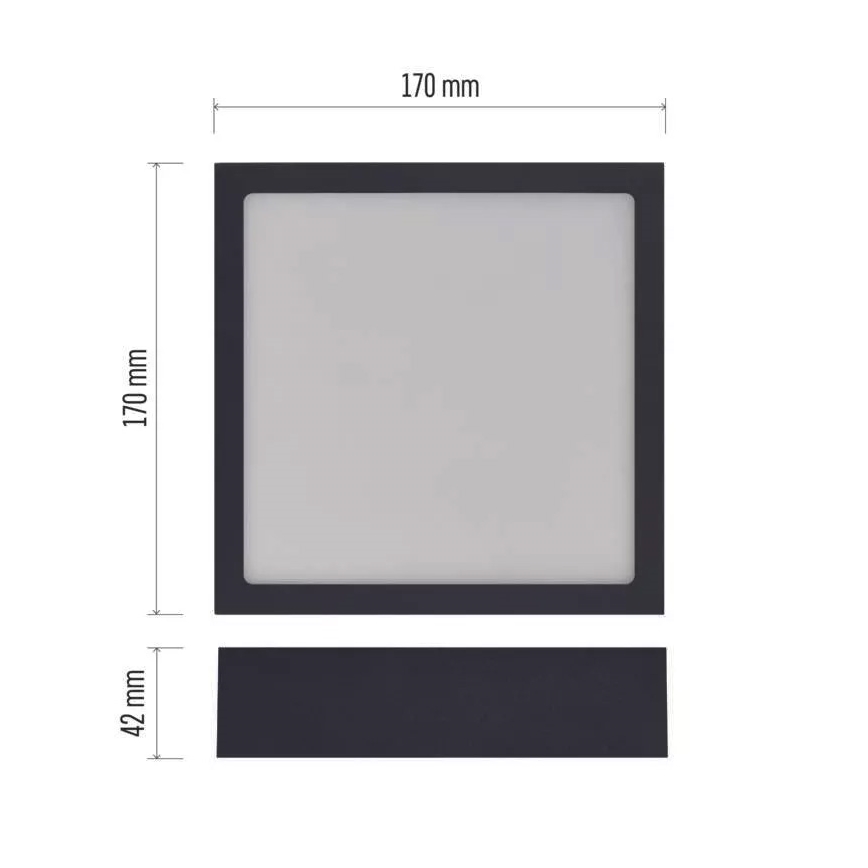 LED Taklampa NEXXO LED/12,5W/230V 3000/3500/4000K 17x17 cm svart