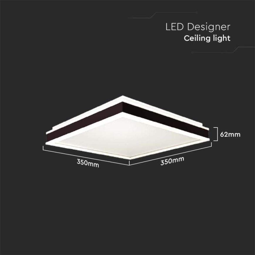 LED taklampa LED/18W/230V 4000K 35x35 cm svart