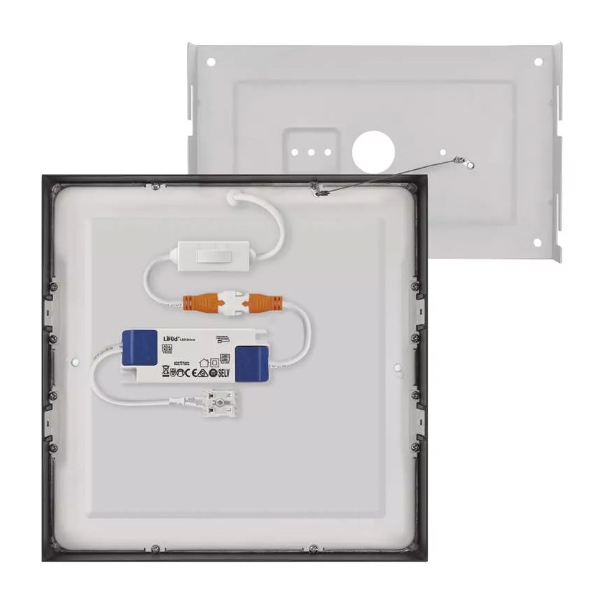 LED Taklampa NEXXO LED/21W/230V 3000/3500/4000K 22,5x22,5 cm svart