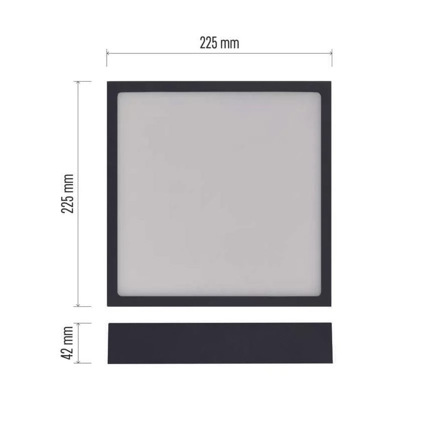 LED Taklampa NEXXO LED/21W/230V 3000/3500/4000K 22,5x22,5 cm svart