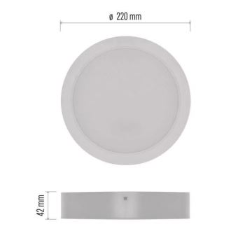 LED taklampa LED/24W/230V diameter 22 cm vit