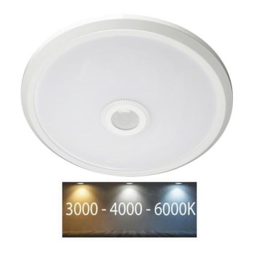 LED taklampa med sensor SAMSUNG CHIP LED/12W/230V 3000/4000/6000K diameter 29 cm vit