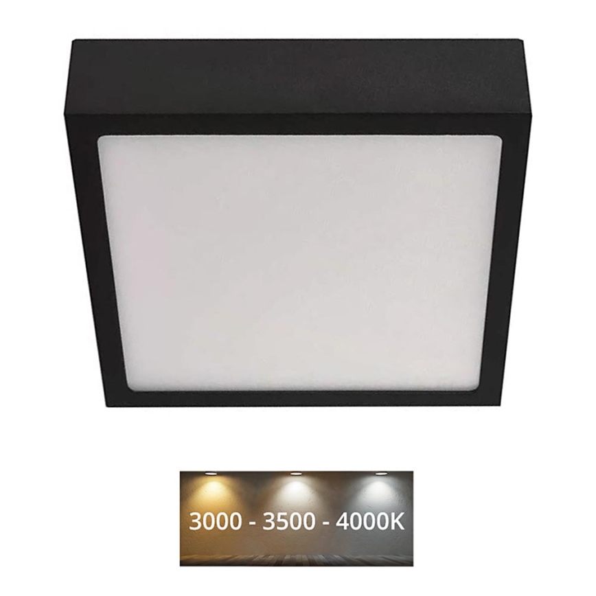 LED Taklampa NEXXO LED/12,5W/230V 3000/3500/4000K 17x17 cm svart