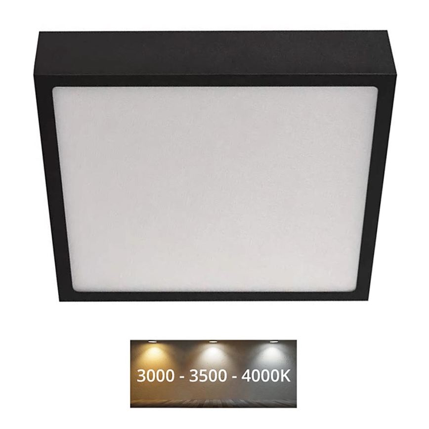 LED Taklampa NEXXO LED/21W/230V 3000/3500/4000K 22,5x22,5 cm svart