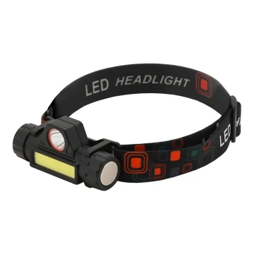 LED Uppladdningsbar pannlampa LED/1200mAh svart/röd
