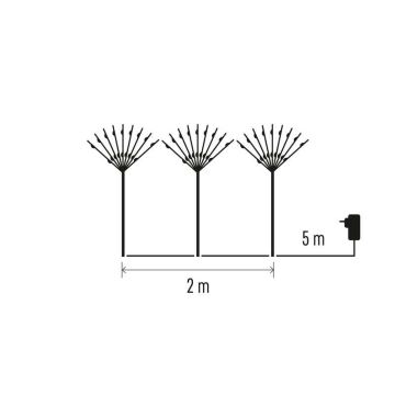 LED utomhus juldekoration  180xLED/3,6W/230V IP44 kall vit 