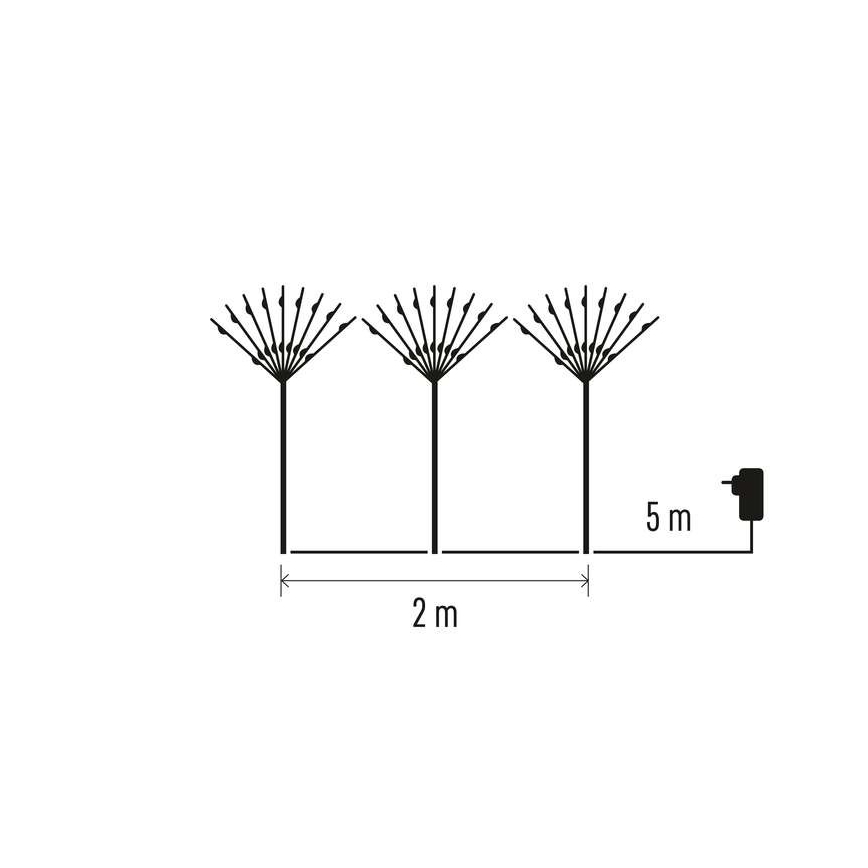 LED utomhus juldekoration  180xLED/3,6W/230V IP44 kall vit 