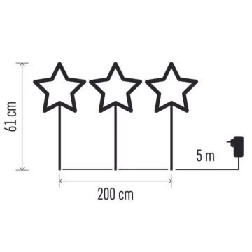 LED Utomhus juldekoration 402xLED/3,6W/4,5/230V IP44 varm vit