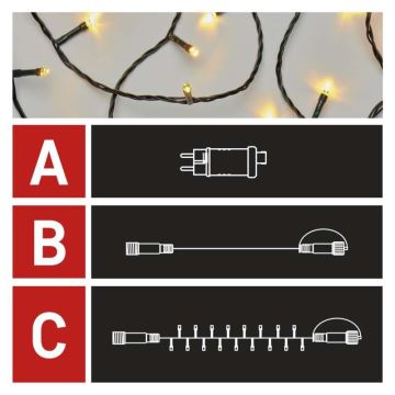 LED utomhus julkedja  100xLED/15m IP44 varm vit 