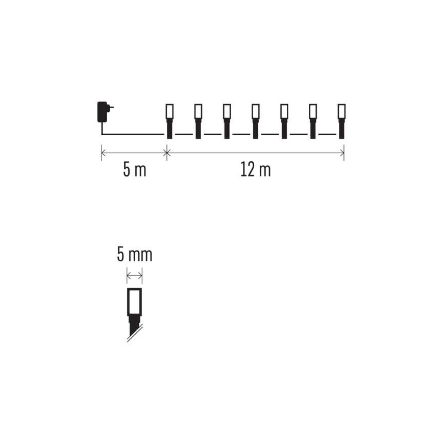 LED utomhus julkedja  120xLED/17m IP44 varm vit 