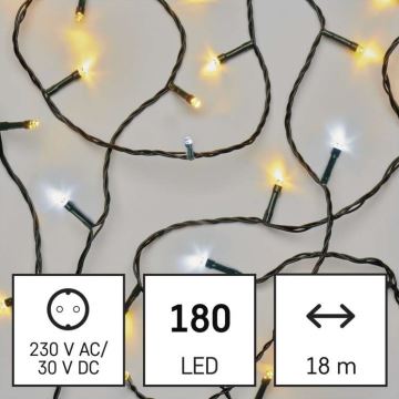 LED utomhus julkedja  180xLED/2 funktioner 23m IP44 varm/kall vit 