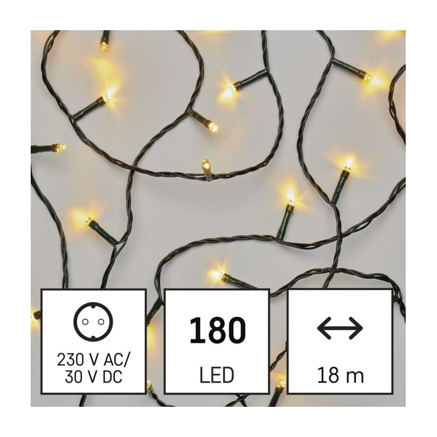 LED utomhus julkedja  180xLED/8 funktioner 23m IP44 varm vit 