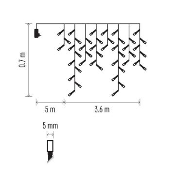 LED utomhus julkedja  200xLED/8 funktioner 8,6m IP44 kall vit 