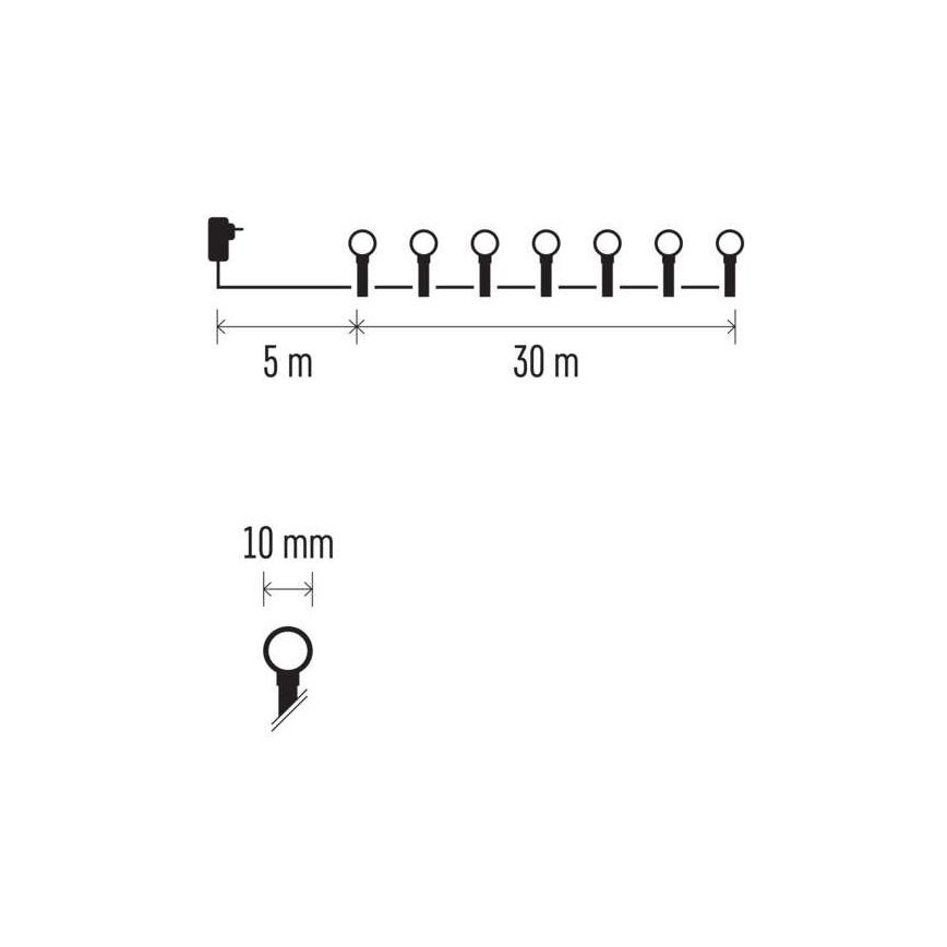 LED utomhus julkedja  300xLED/35m IP44 kall vit 