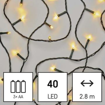 LED utomhus julkedja  40xLED/3,3m IP44 varm vit 