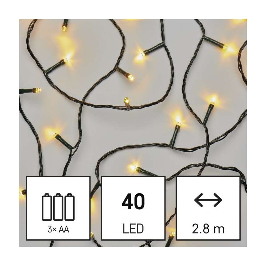 LED utomhus julkedja  40xLED/3,3m IP44 varm vit 