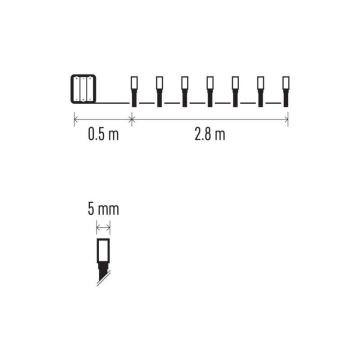 LED utomhus julkedja  40xLED/3,3m IP44 varm vit 