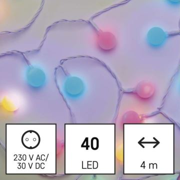 LED utomhus julkedja  40xLED/9m IP44 flerfärgade