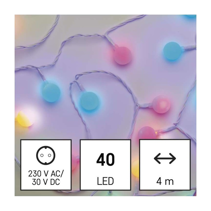 LED utomhus julkedja  40xLED/9m IP44 flerfärgade