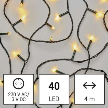 LED utomhus julkedja  40xLED/9m IP44 varm vit 