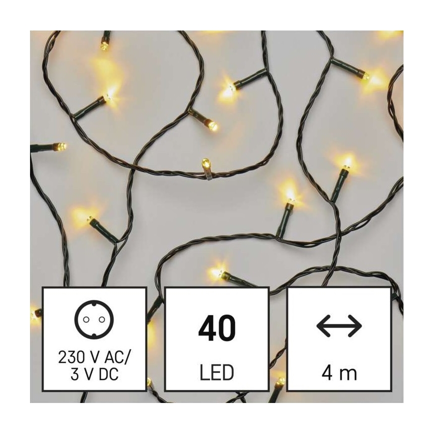 LED utomhus julkedja  40xLED/9m IP44 varm vit 