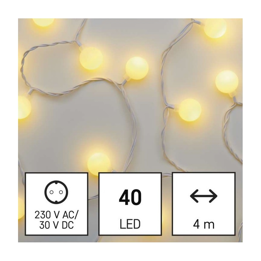 LED utomhus julkedja  40xLED/9m IP44 varm vit 