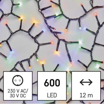 LED utomhus julkedja  600xLED/17m IP44 flerfärgade