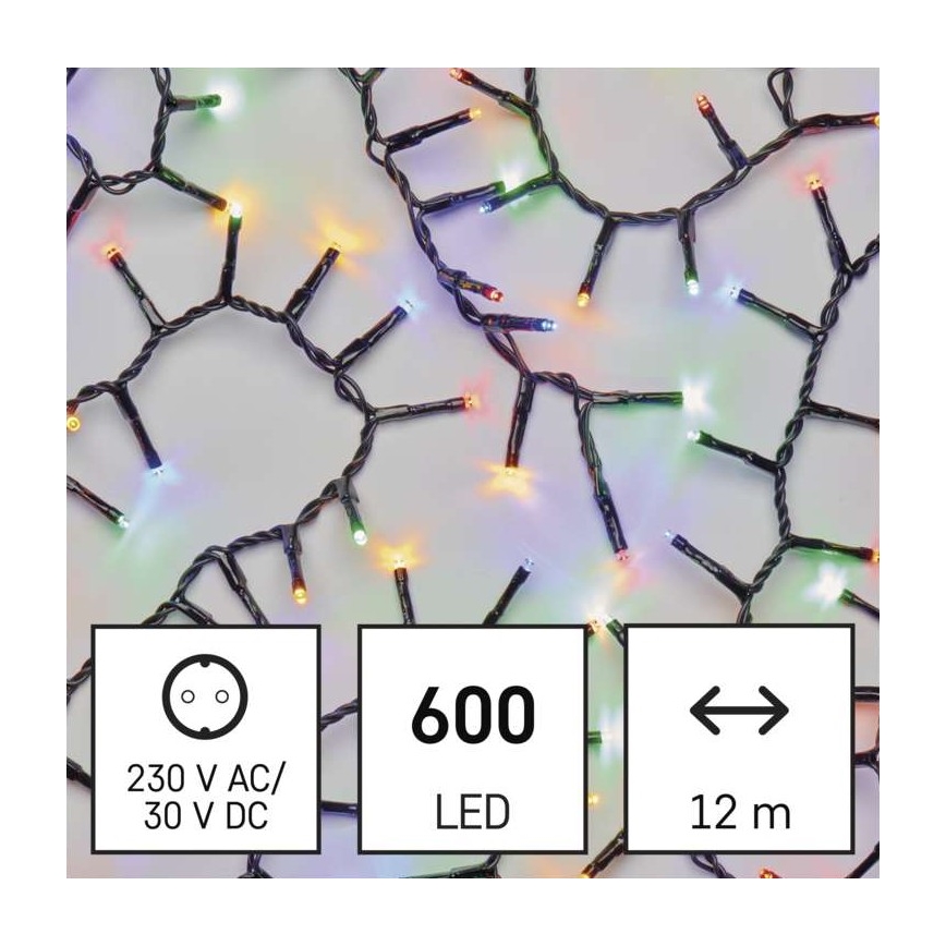 LED utomhus julkedja  600xLED/17m IP44 flerfärgade