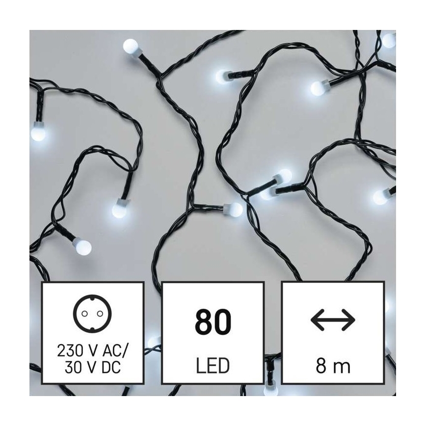 LED utomhus julkedja  80xLED/13m IP44 kall vit 