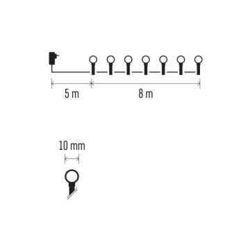 LED utomhus julkedja  80xLED/13m IP44 kall vit 