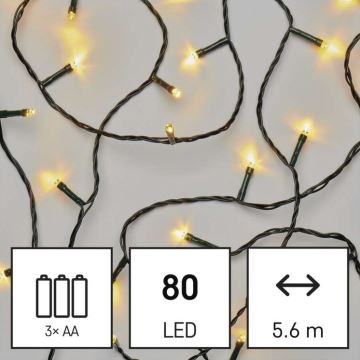 LED utomhus julkedja  80xLED/6,1m IP44 varm vit 