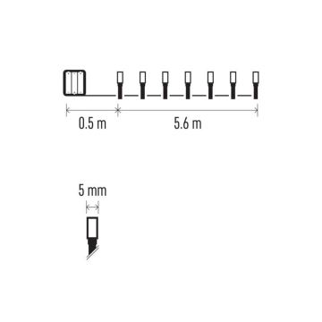 LED utomhus julkedja  80xLED/6,1m IP44 varm vit 