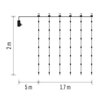 LED Utomhus julslinga 240xLED/8 funktioner 6,7 m IP44 varm vit