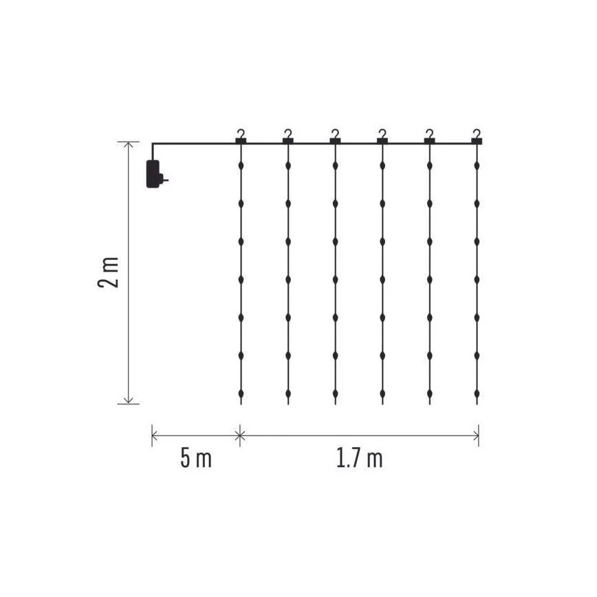 LED Utomhus julslinga 240xLED/8 funktioner 6,7 m IP44 varm vit