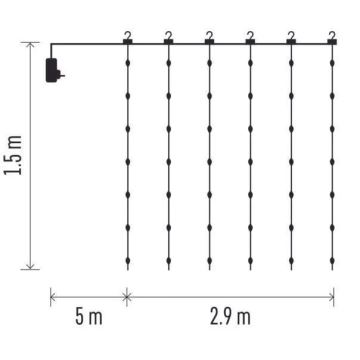 LED Utomhus julslinga 300xLED/8 funktioner 7,9 m IP44 varm vit