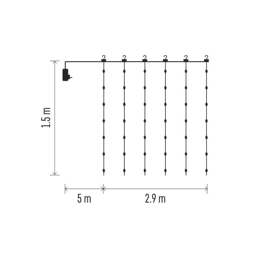 LED Utomhus julslinga 300xLED/8 funktioner 7,9 m IP44 varm vit