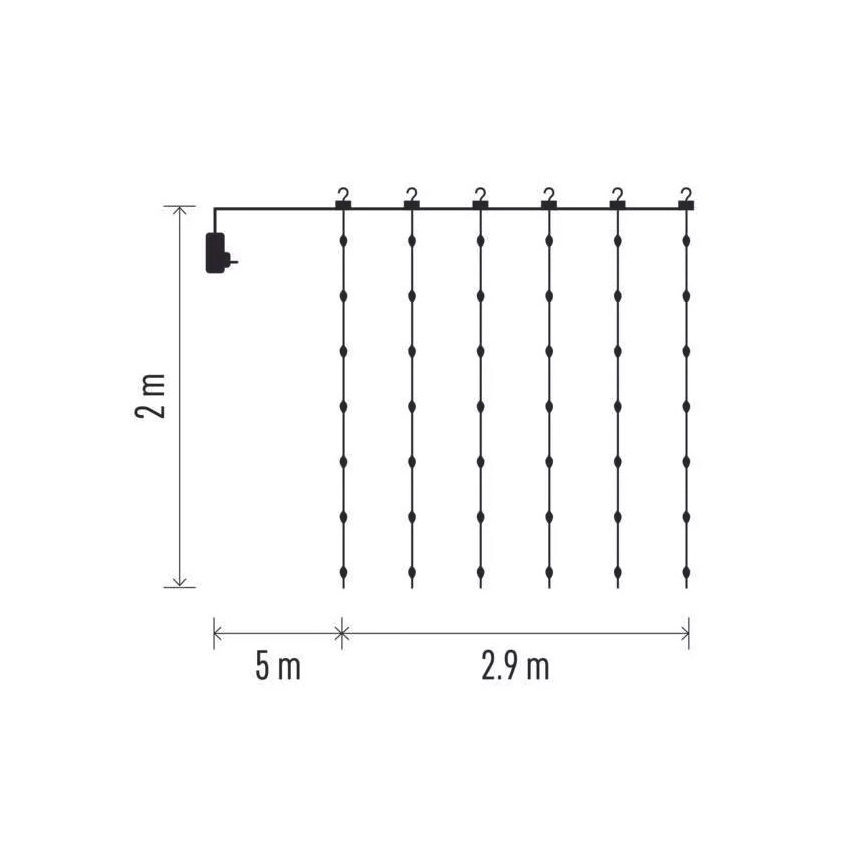 LED Utomhus julslinga 400xLED/8 funktioner 7,9 m IP44 varm vit