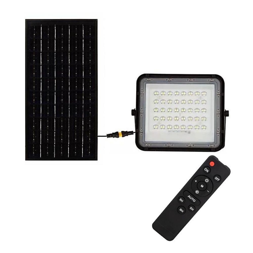 LED Utomhus ljusreglerad solcell strålkastare LED/10W/3,2V IP65 6400K svart + fjärrkontroll