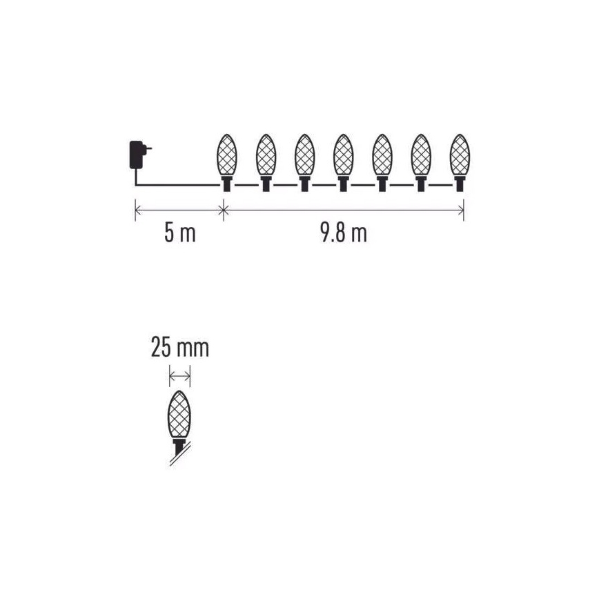 LED Utomhus ljusslinga 50xLED/8 funktioner 14,8 m IP44 varm vit