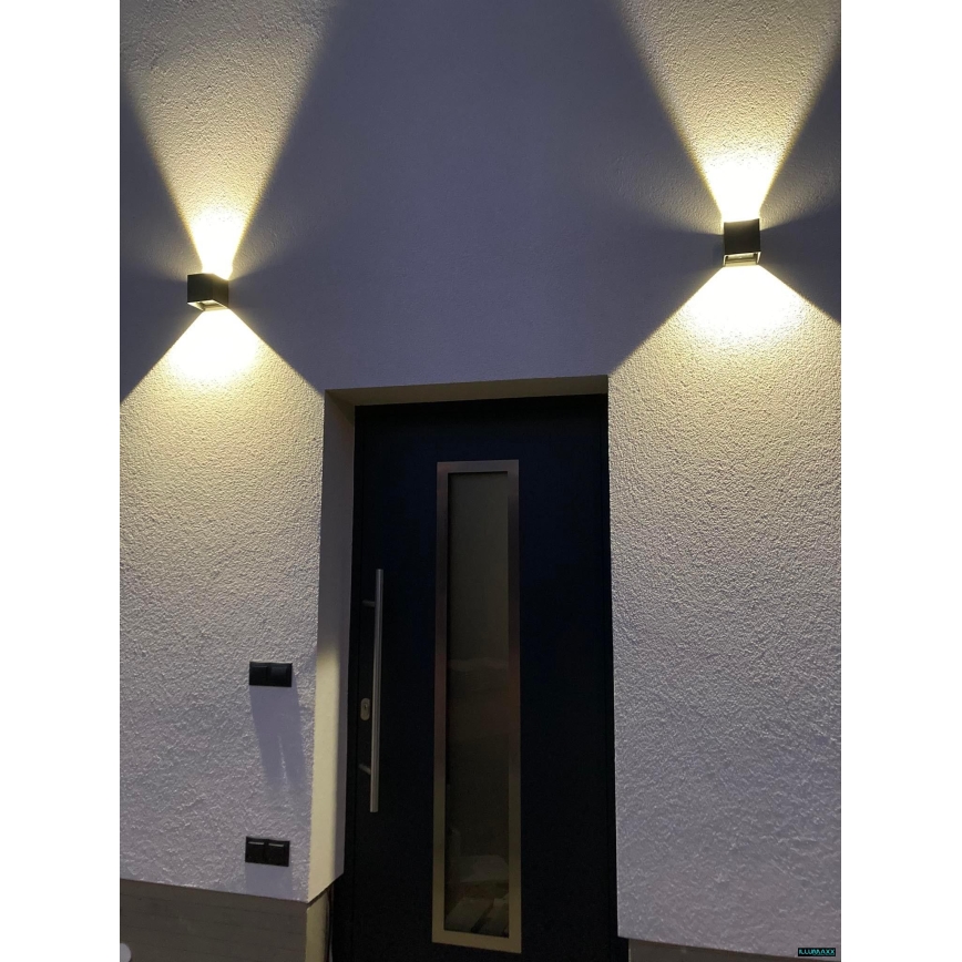 LED Vägglampa för utomhusbruk 2xLED/3W/230V IP54 antracit