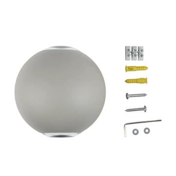 LED vägglampa för utomhusbruk LED/6W/230V 3000K IP65 grå