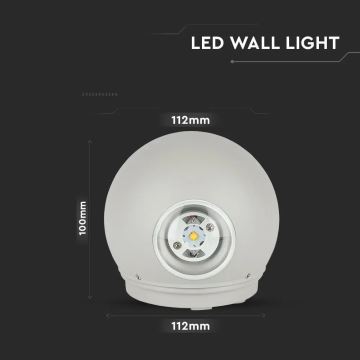 LED vägglampa för utomhusbruk LED/6W/230V 3000K IP65 grå