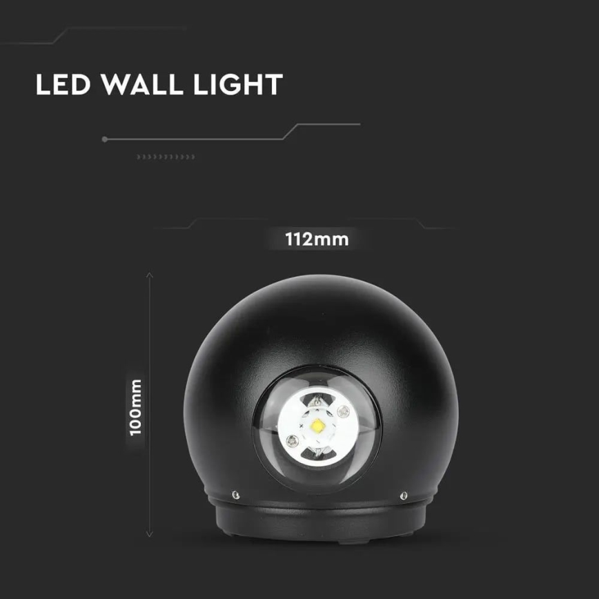 LED vägglampa för utomhusbruk LED/6W/230V 3000K IP65 svart